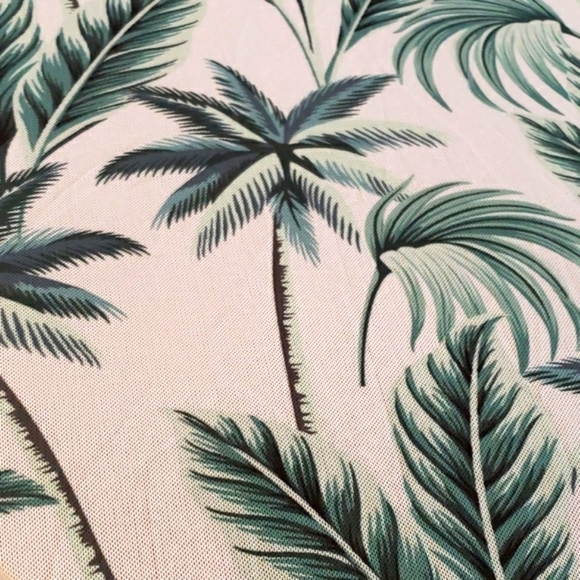 Zafuaz 3 Piece Bikini & Sleeved Cover Up Set White with Blue & Green Palm Tree S - Picture 11 of 13